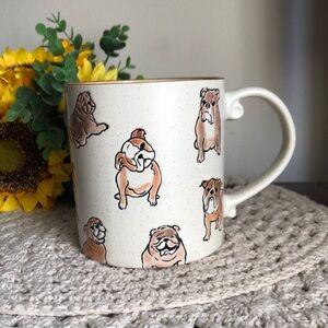 English Bulldog DOG MOM Ceramic Mug in Cream